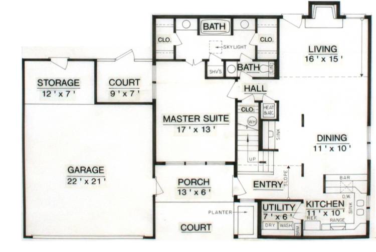 Main Level Floor Plan image of Cypress Green - 1507 House Plan